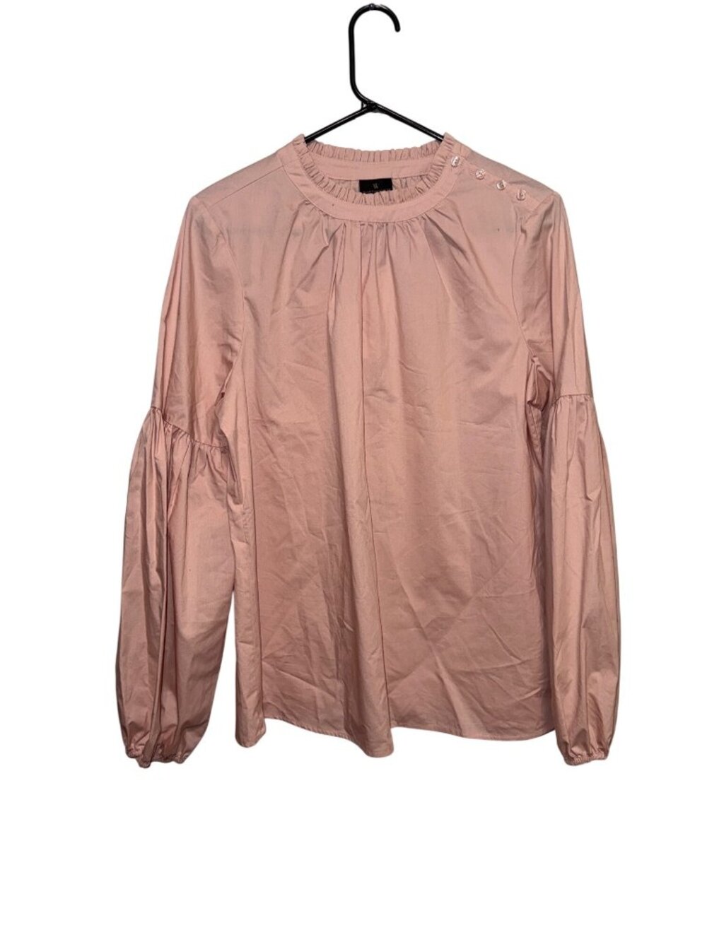 NWT Worthington Womens Pink Long Sleeve Blouse Button Shoulder Detail Size L